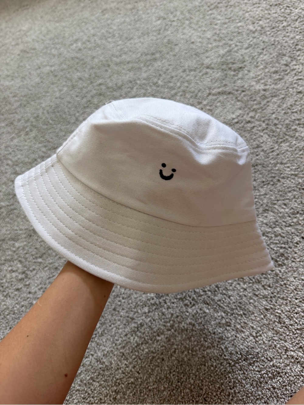 White Smiley Bucket Hat